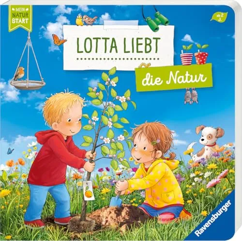 Lotta liebt die Natur - Sach-Bilderbuch ab 2 Jahre, Geschichten über heimische Tieren, Pflanzen und Umweltschutz , Kinderbuch ab 2 Jahre, erstes Sachwissen, Pappbilderbuch
