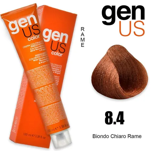 Tönung Haare 8.4 Genus Permanente Blond Klar Kupfer 100ml