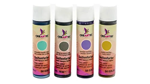 CREARTEC Natürliche Seifenfarbe Opak - Seifenherstellung/Seifenkreationen - Farben: Steingrau, Mokka, Lavendel, Ocranblau - Inhalt: 40ml - Made in Germany