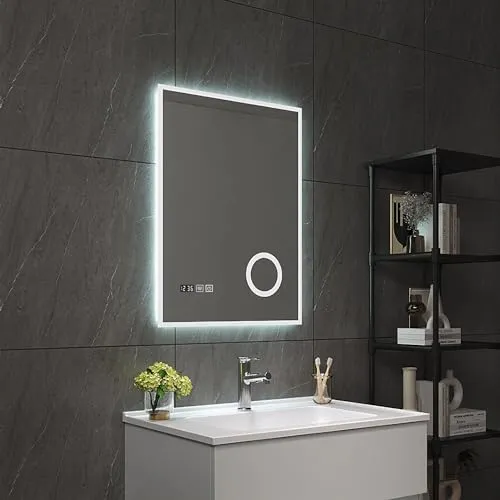 pro.tec LED Badspiegel Lizzano – 3 Lichtfarben und beschlagfrei - Badezimmer Wandspiegel mit Touchfunktion und Memoryfunktion für individuelle Lichtgestaltung. Ideal für eine klare Sicht nach dem Duschen dank Entnebelungsfunktion.