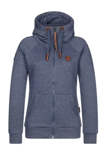 Naketano Damen Sweatjacke, Marine, S - Kapuzenpullover für Damen mit Kordelzug und Kängurutasche, ideal für lässige Outfits und gemütliche Tage.