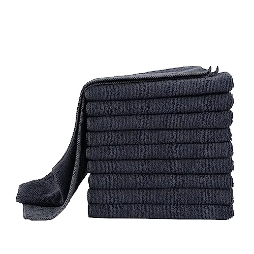 Premium Mikrofaser Putztuch 10er Set, Mikrofasertuch Extra Saugstark, Putzlappen Schwere Qualität 300 g/m², Microfaser Allzwecktücher für Barista, Auto, Haushalt, 40 x 40 cm Anthrazit
