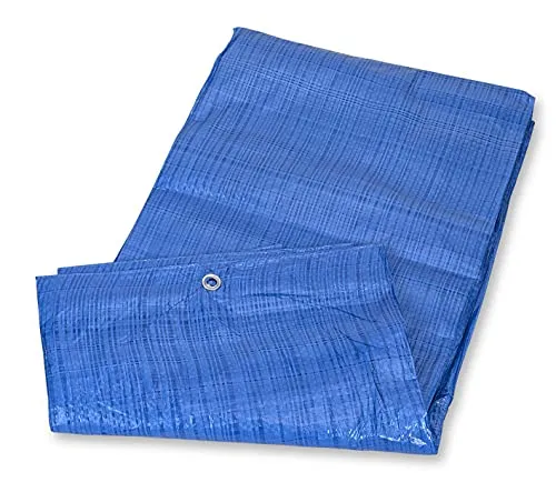 Mivos Universelle Abdeckplane 3 x 4 m - Blau - Schimmelresistent Schutzplane 60g - Wasserdicht Gewebeplane für Auto Gartenmöbel Holz - PP-PE Allzweckplane mit Aluminiumösen