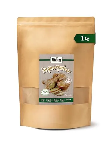 Biojoy BIO-Ingwerpulver (1 kg), Ingwer-Wurzel gemahlen, Ingwer-Tee (Zingiber officinale)