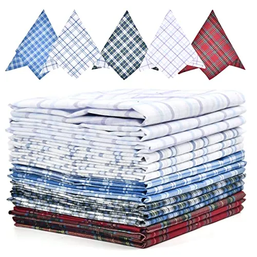 Stofftaschentücher Herren 15 PCS Taschentücher Stoff Herren Quadrate Herrentaschentücher Baumwolle 40X40 Stoff Taschentuch Männer Taschentücher Baumwolle Männer Einstecktuch Gentleman Stofftaschentuch