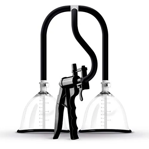 PREMIUM Brustpumpe für größere Brüste, 2 Busensaugschalen mit Saugglocke & Handpumpe, Sauger für Vergrößerung von kleinen Brüsten
