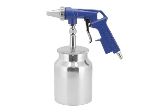 Airpress Sandstrahlpistole 1/4' 6-8 Bar - Druckluft Sandstrahlpistole mit 1L Behälter, ideal zum Entfernen von Rost und Farbresten, stufenlos einstellbare Strahlstärke für präzise Anwendungen auf Metall, Holz und Glas.