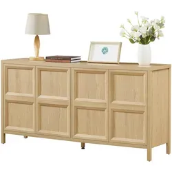 Okwish Sideboard Eiche, 160x80x40 cm - Modernes Sideboard in warmem Eicheton mit geräumigen Fächern und komfortabler Tip-On-Mechanik. Ideal für Wohn-, Schlaf- oder Essbereich, bietet viel Stauraum und eine hochwertige, pflegeleichte Oberfläche.