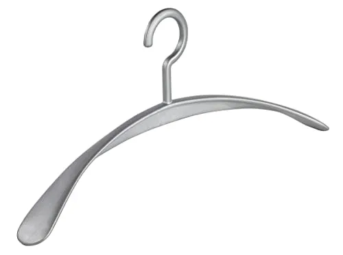 Stück Kleiderbügel Garderobenbügel Wing Silber - 45 cm breit - breite Schulterauflagen - Kuststoffkleiderbügel - körpergeformt 1