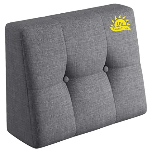 sunnypillow Palettenkissen Rückenlehne gesteppt UV - beständig Outdoor/Indoor Palettenauflage Palettenpolster Palettensofa Sitzkissen Seitenkissen 60x40x20/10cm Silver