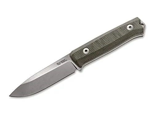 Lionsteel B40 Canvas-Micarta Fahrtenmesser, grün - 22,7 cm - Jagdmesser mit fester Klinge, robustes Sleipner-Klingenmaterial und ergonomischer Micarta-Griff für optimalen Halt und Langlebigkeit.