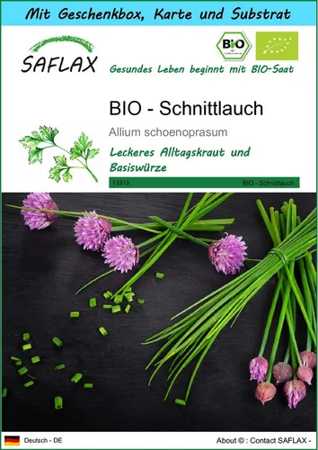 SAFLAX Kräutersamen SAFLAX - Geschenkset - BIO - Schnittlauch
