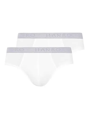HANRO Herren Slips 2Pack Cotton Essentials - Gr. XXL - Herren-Slips im Doppelpack aus 92% Baumwolle für hohen Tragekomfort und perfekte Passform, sportlicher Gummibund mit HANRO-Logo.