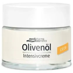 Olivenöl Intensivcreme LSF 20 - Sonnenschutzmittel mit LSF 20, schützt vor sonnenbedingter Hautalterung und fördert die Zellerneuerung durch Vitamin A und E.