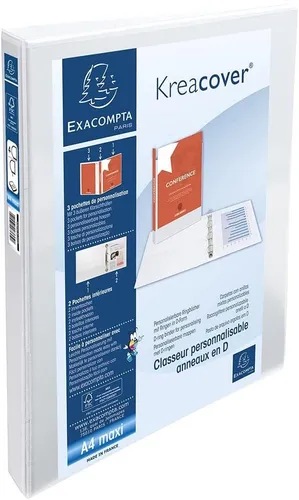 EXACOMPTA Präsentations Ringbuch A4 weiß 4D Ring Mechanik