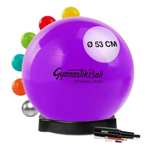 Original Pezziball Standard 53 cm violett m. Ballschale & Pumpe Gymnastikball