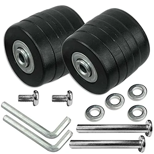 Rhinenet Ersatz-Kofferrollen für Gepäck, Koffer, Räder, Reparaturset, Teile, Achsen, Gummi, Metall, 360 Grad drehbar, Lenkrollen, Lager, Werkzeuge, verschleißfest, stumm, 42X38X6MM, Reise