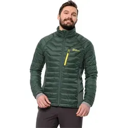 Jack Wolfskin Herren Routeburn Pro Ins Jkt M - Black Olive/Firefly, L EU - Funktionsjacke mit 80 g Synthetikfüllung, winddicht und wasserabweisend, ideal für Outdoor-Aktivitäten, mit bequemen Stretch-Fleece-Einsätzen und praktischen Taschen.