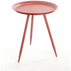 HAKU Möbel Beistelltisch Metall rot 44 x 44 x 54 cm - Mehrzwecktisch aus robustem Metall, leicht und flexibel einsetzbar – ideal als stilvolles Wohnaccessoire oder praktische Ablagefläche.