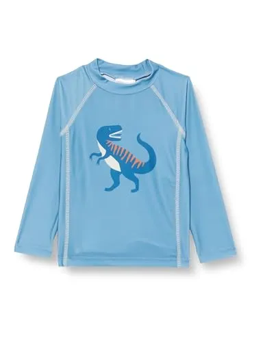 Playshoes UV-Schutz Bade Shirt Unisex Kinder, Dino blau Langarm - Rashguard für Jungen mit UV-Schutz 50+, aus recyceltem Polyester, schnelltrocknend und atmungsaktiv – ideal für heiße Sommertage am Wasser.
