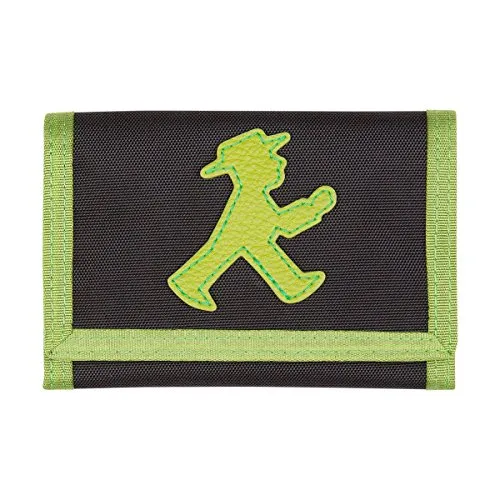 AMPELMANN Goldesel | Brustbeutel schwarz/grün | 25 x 12 x 10 cm 100% Polyester in Canvas-Stil mit PU-Leder und Geher