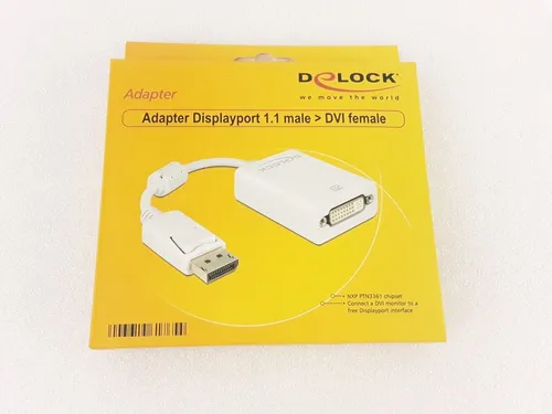Delock Adapter 61765 DisplayPort 1.1 male > DVI female weiß Neu&OVP