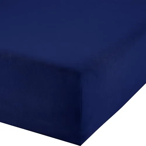 REDBEST Boxspring-Spannbettlaken Denver - Dunkelblau, 90x190 cm bis 100x200 cm - Spannbetttücher für Boxspring-Matratzen, besonders weich und anschmiegsam, mit bügelfreiem Rundumgummi für perfekten Sitz und hohen Liegekomfort.