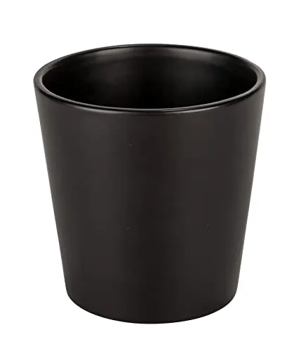 Produktbild WENKO Kräutertopf Kuro, Black Outdoor Kitchen Behälter für Küchenkräuter aus hochwertiger Keramik, dekorativer Topf für frische Kräuter auf dem Tisch, am Buffet oder Grill, ∅13x13cm, Schwarz, 55010100