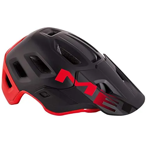 MET Roam Fahrradhelm – Unisex, Schwarz/Rot, Größe S - Robuster MET Roam Helm für Sicherheit beim Radfahren, ideal für verschiedene Sportarten und Aktivitäten, bietet optimalen Tragekomfort.