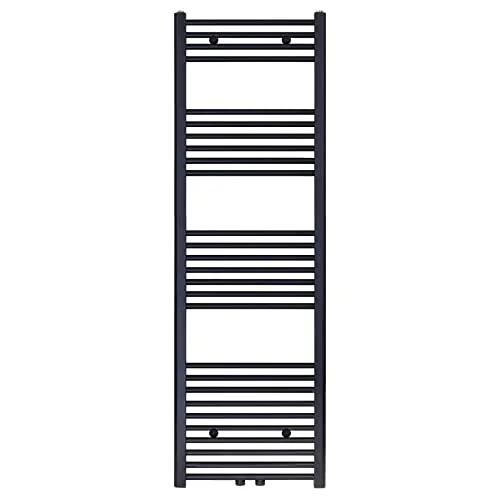Belrad® Badheizkörper mit Mittelanschluss – Moderner Handtuchheizkörper - Heizkörper aus Qualitätsstahl, schwarz pulverbeschichtet. Bietet warme Handtücher und ein angenehmes Raumklima. Flexibler Anschluss für individuelle Installation.