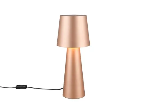 Große Tischleuchte aus Metall in Coffeefarbig – 40cm - Tischlampen mit austauschbarem E27 LED Leuchtmittel, dimmbar in 3 Stufen für individuelle Lichtstimmung, ideal für jedes Wohnambiente.