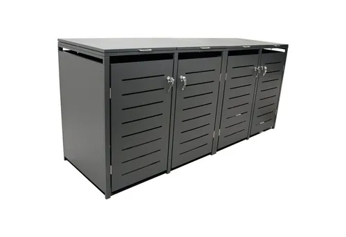 DEGAMO Mülltonnenbox 230x62x102cm für 4x 120L Tonnen von DEGAMO