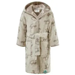 SEI Design Kinderbademantel Babybademantel Bademantel für Junge und Mädchen, Langform, 100% Bio-Baumwolle, Kapuze, Gürtel, inkl. Geschenkverpackung beige 74 | 74 cm