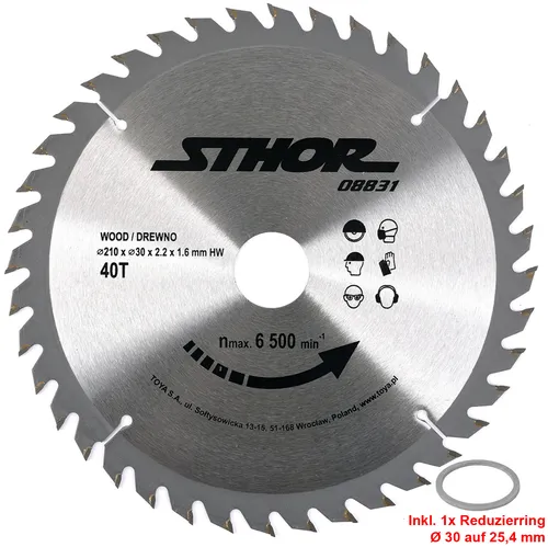 HM Kreissägeblatt Sägeblatt 210 x 30 /25,4 mm 40 Z Hartmetall Sägeblätter Holz