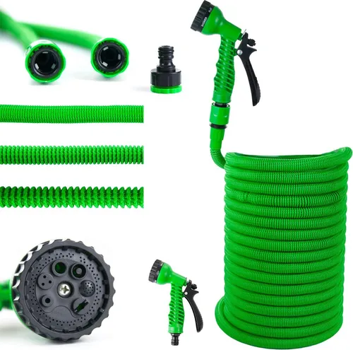 Grafner Gartenschlauch flexibel dehnbar 30m - Flexibler Gartenschlauch mit 30m Länge, ideal für Gartenbewässerung, inklusive Brause und automatisch aufwickelbar für einfachen Gebrauch.