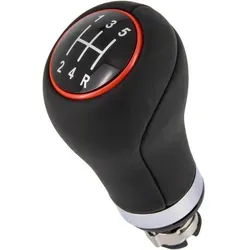 RECAMBO Schalthebel Schaltknauf, Schaltsack, Wahlhebel, Kappe für Audi A4 8E B6, 2000-2005, Plug & Play, Auto Schalthebel, schwarz - rot rot|schwarz Knauf 5 Gang