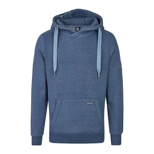 Salzhaut Herren Hoodie HEFF Kapuzenpullover - Sweatshirt Pullover mit Kapuze und Kängurutasche in Jeansblau Größe XL
