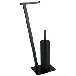 WENKO WC-Garnitur Lirio schwarz Metall - Toilettenbürsten & -halter, elegante WC-Garnitur aus mattem schwarz lackiertem Stahl für einen modernen Look im Badezimmer.