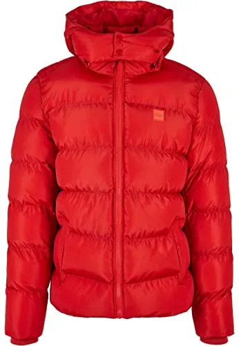 Urban Classics Herren Hooded Puffer Jacket - Funktionsjacken mit angesagtem Stepp-Design und abnehmbarer Kapuze für individuellen Style und hohen Tragekomfort.