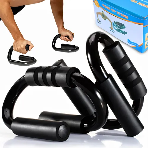 Liegestützgriffe 2er Set, Rutschfest Push Up Griffe, Push up Bars, Parallettes Liegestützen für Muskeltraining und Krafttraining, Stahl Retoo