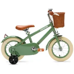 Generation Retro 12 Zoll Grün – Kinderfahrrad mit Korb - Grün