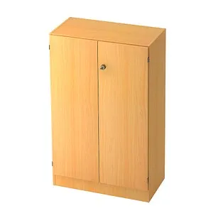 Hammerbacher Aktenschrank O-Serie, abschließbar, 80 x 127 x 42 cm, Buche - Büromöbel mit abschließbaren Flügeltüren und 3 Ordnerhöhen. Ideal für sicheren Stauraum, ausgestattet mit höhenverstellbaren Fachböden und robustem Holzmaterial.