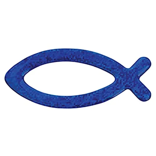 FRITZ COX 3D Fisch Aufkleber Auto | Ichthys-Fisch | wetterfest und lichtbeständig | blau | 8cm x 3,5cm