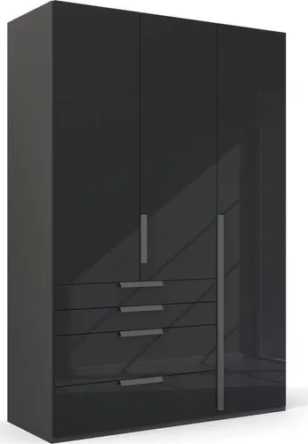 rauch Drehtürenschrank Purisma mit Glasfront und Schubladen in schwarz von Rauch