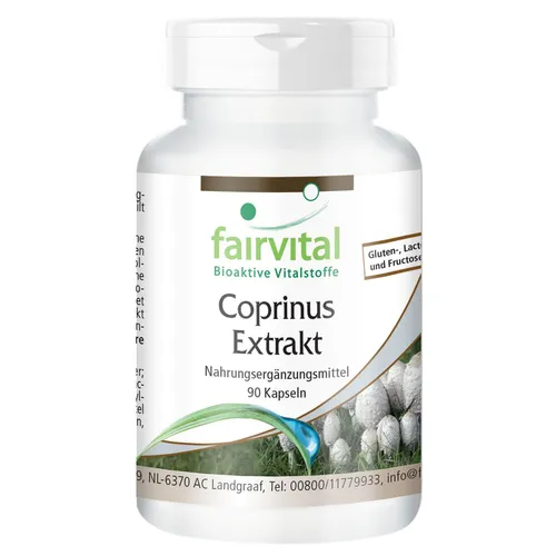 Coprinus-Extrakt 500mg 90 Kapseln Vitalpilz 30% Polysaccharide VEGAN | fairvital