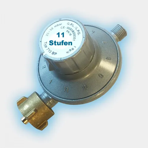 Gasregler 11-Stufen-Regler 25-50 mbar verstellbar