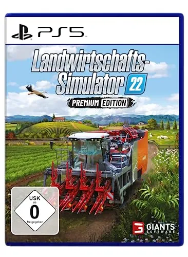 Landwirtschafts-Simulator 22 Premium für PS5 - Premium Edition des beliebten Landwirtschafts-Simulators 2023 für die Sony PlayStation 5, ideal für Fans realistischer Landwirtschafts- und Simulationsspiele.