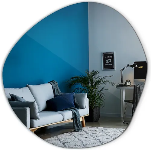 Unregelmäßiger Wandspiegel in blau von tulup