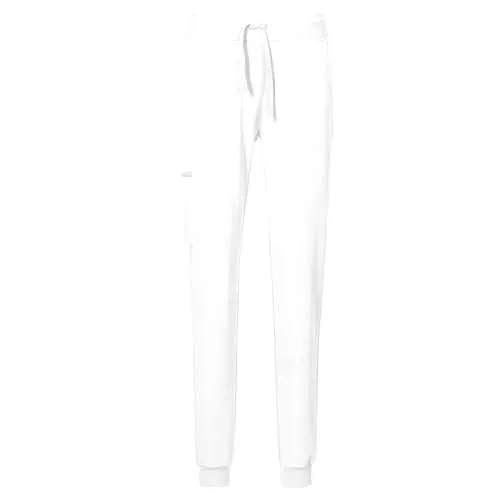 EXNER Unisex-Schlupfhose, Slimfit, Skinny, Gummibund mit Kordel, Cargotasche, Farbe weiß, 3XL