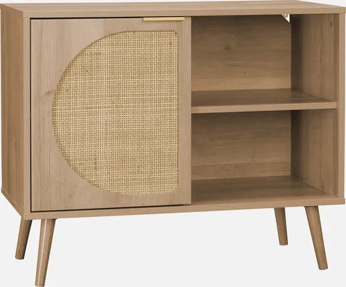 Anrichte Eva mit Holzdekor und Rohrgeflecht